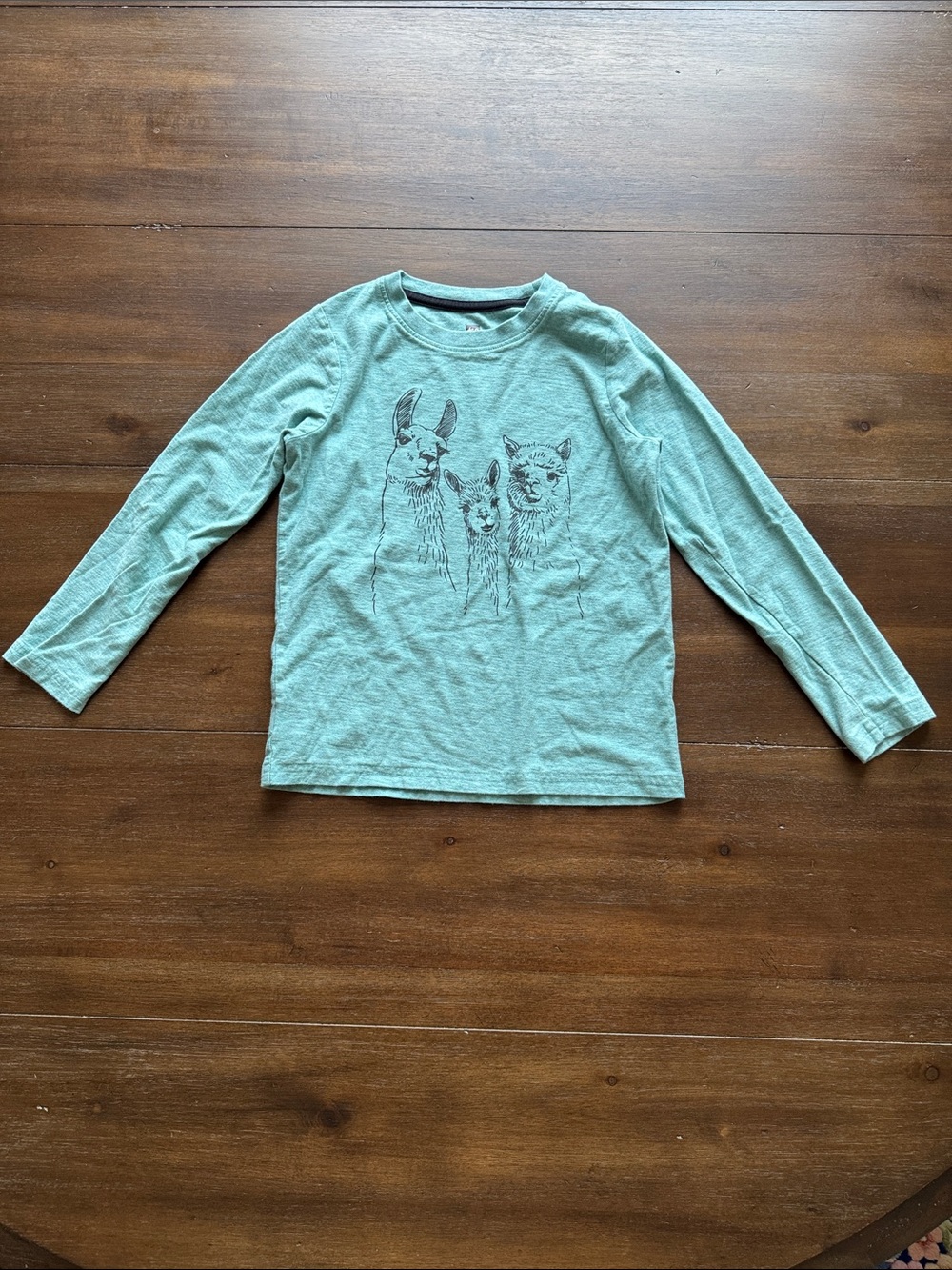 Tea Collection Size 8 llamas long sleeve cotton tee